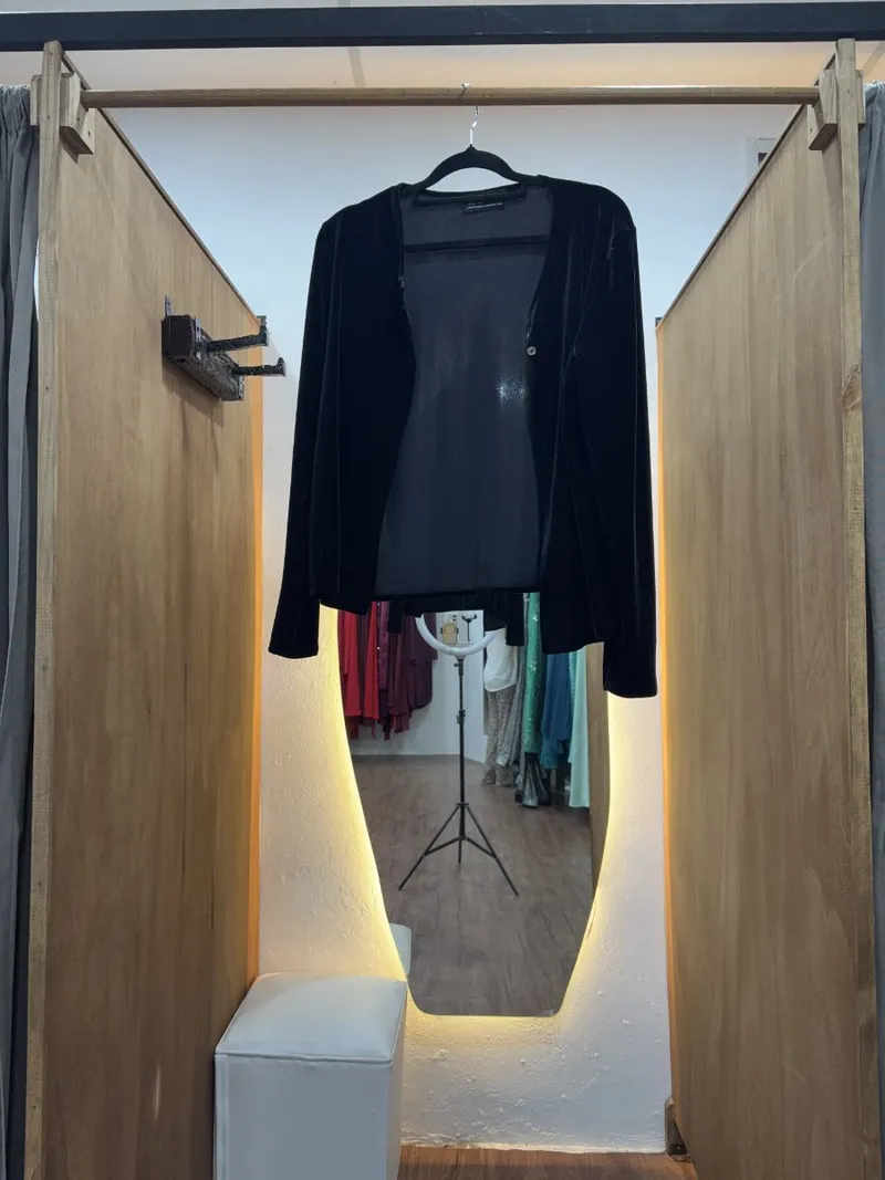 Saco negro terciopelo