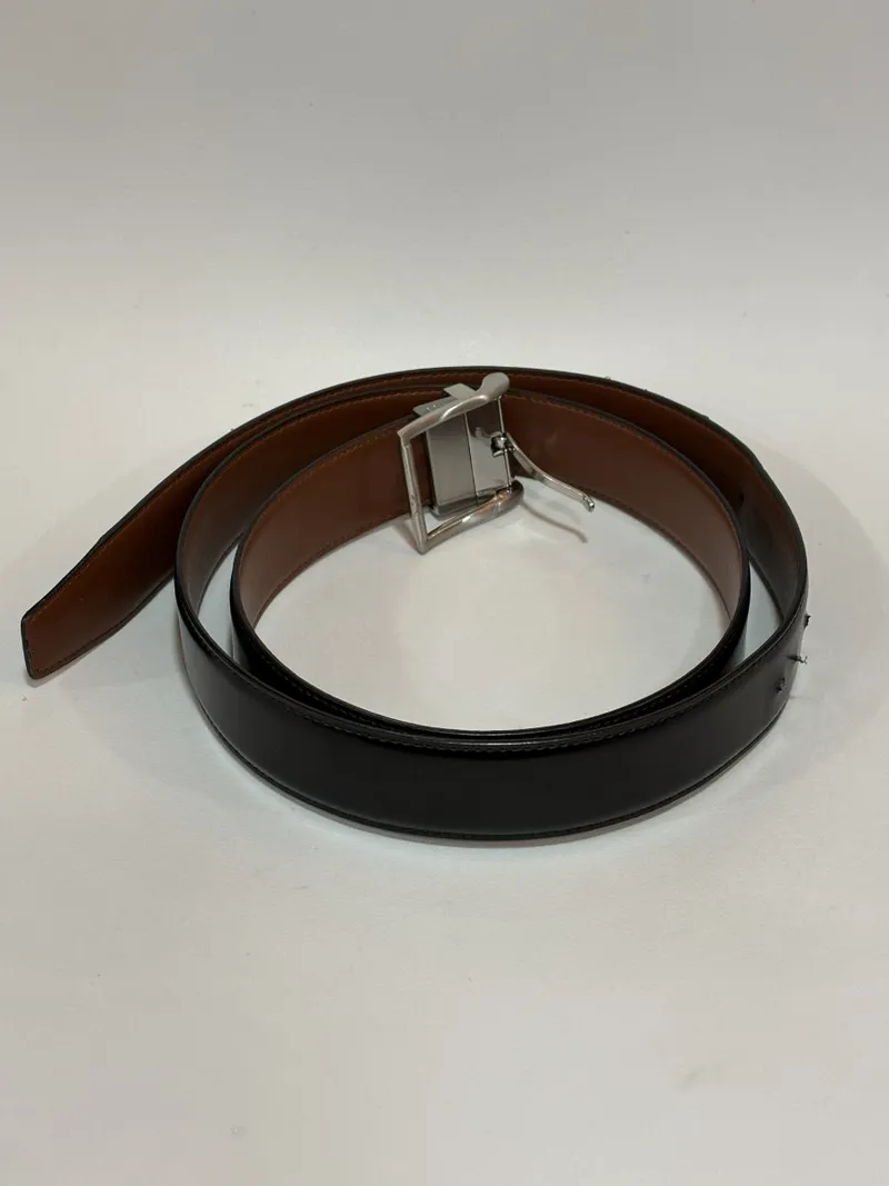 Cinturon marron y negro reversible