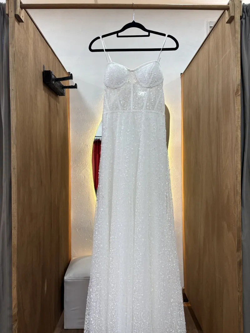 Vestido largo novia/quinceañera blanco con brillos
