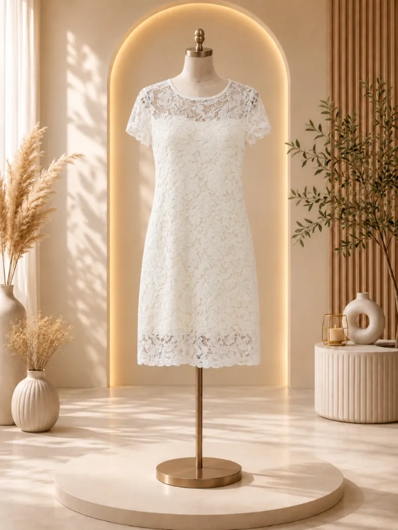 Vestido corto novia/quinceañera con mangas