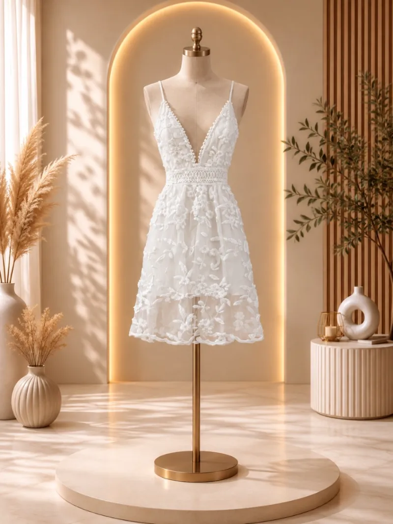 Vestido corto blanco