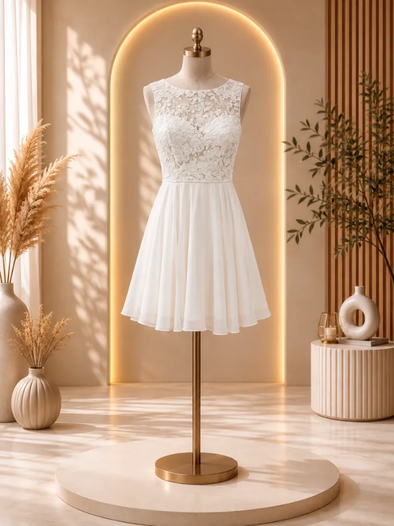 Vestido corto blanco