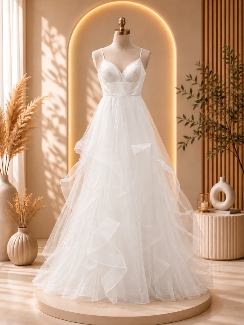 Vestido novia/quinceañera largo con tul