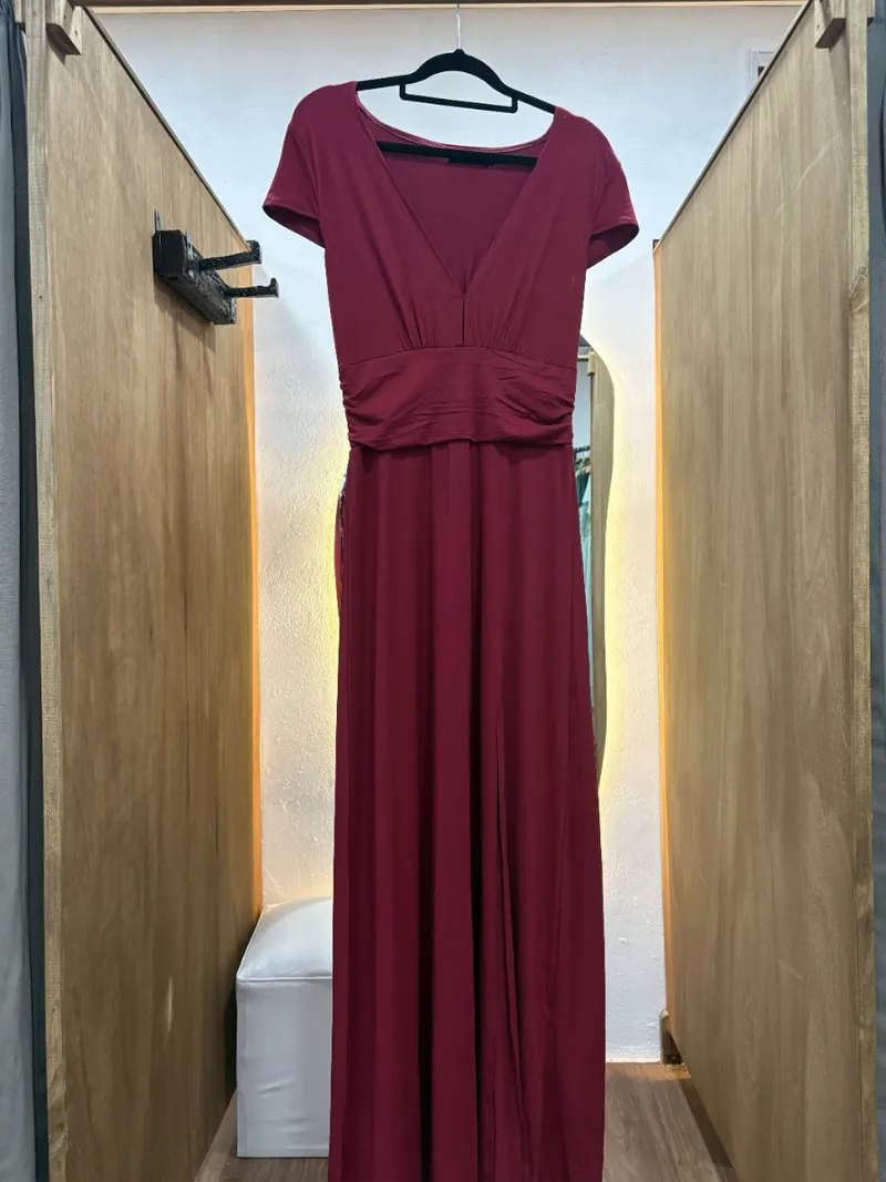 Vestido bordo algodon