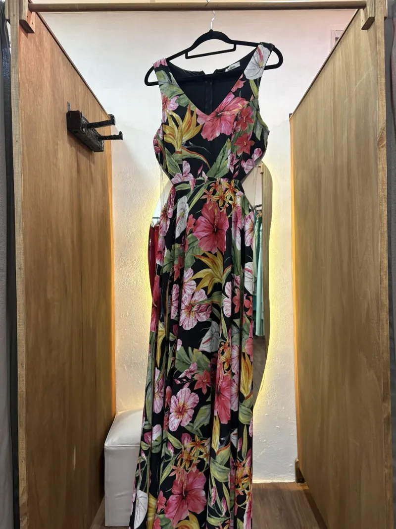 Vestido largo estampado