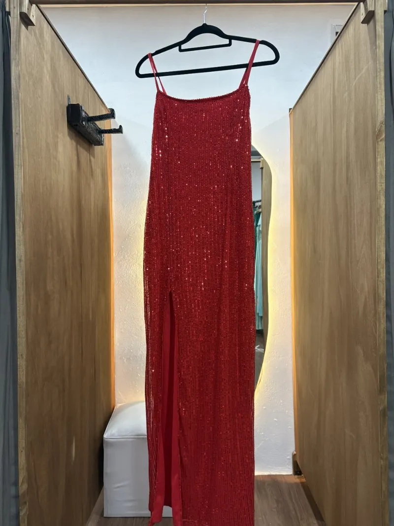 Vestido rojo lentejuelas