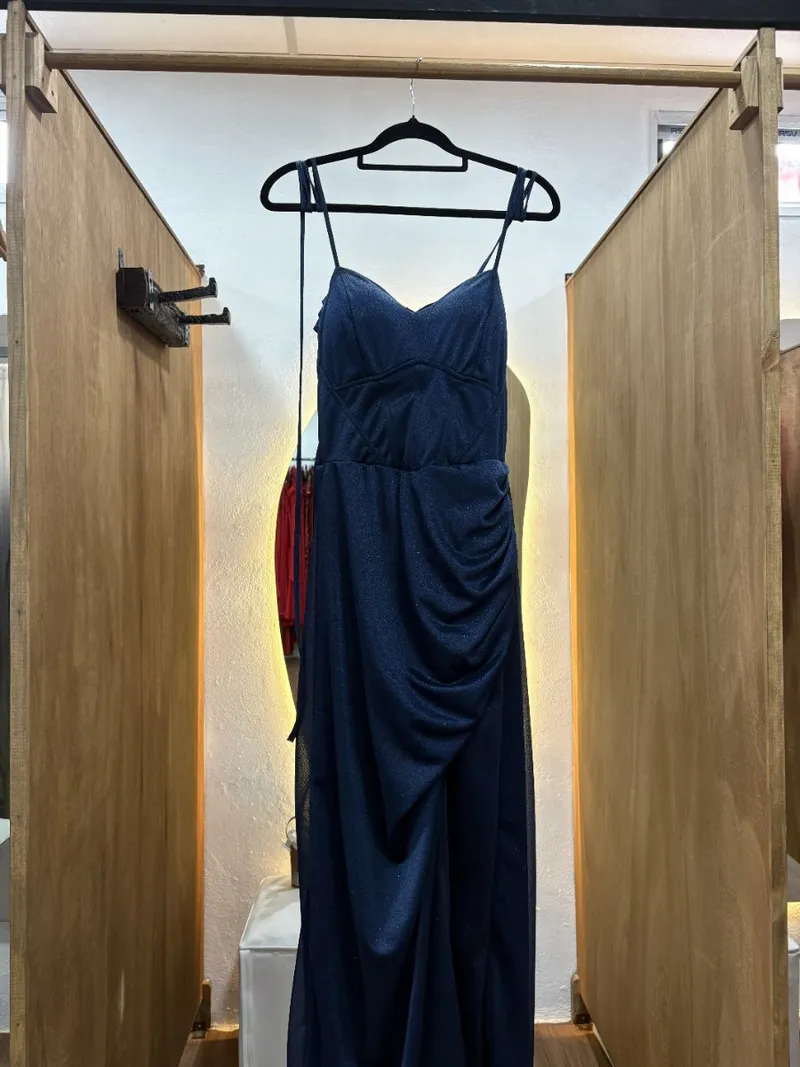 Vestido azul con corset