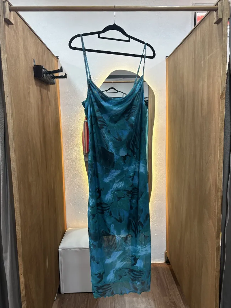 Vestido estampado azul