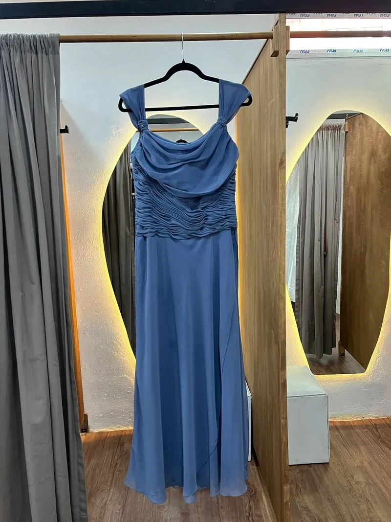 Vestido Largo Celeste